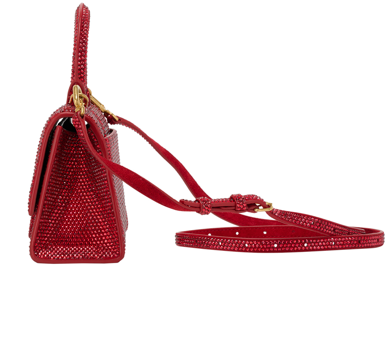 Rhinestone Hourglass XS, &pound;950, Handbags, Red, Leather, Bottom view